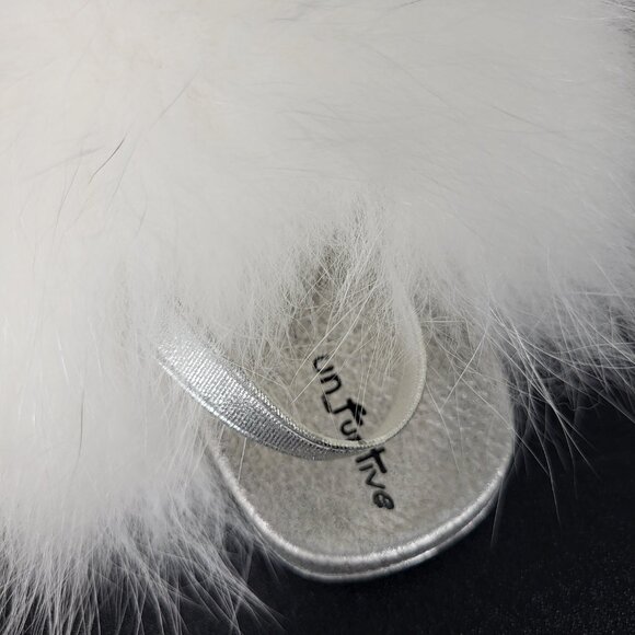 NWOB~$465~UN_FURTIVE~BABY~SZ 4.5/5~REAL WHITE FOX FUR SANDALS SHOES BOOTS - Picture 3 of 16